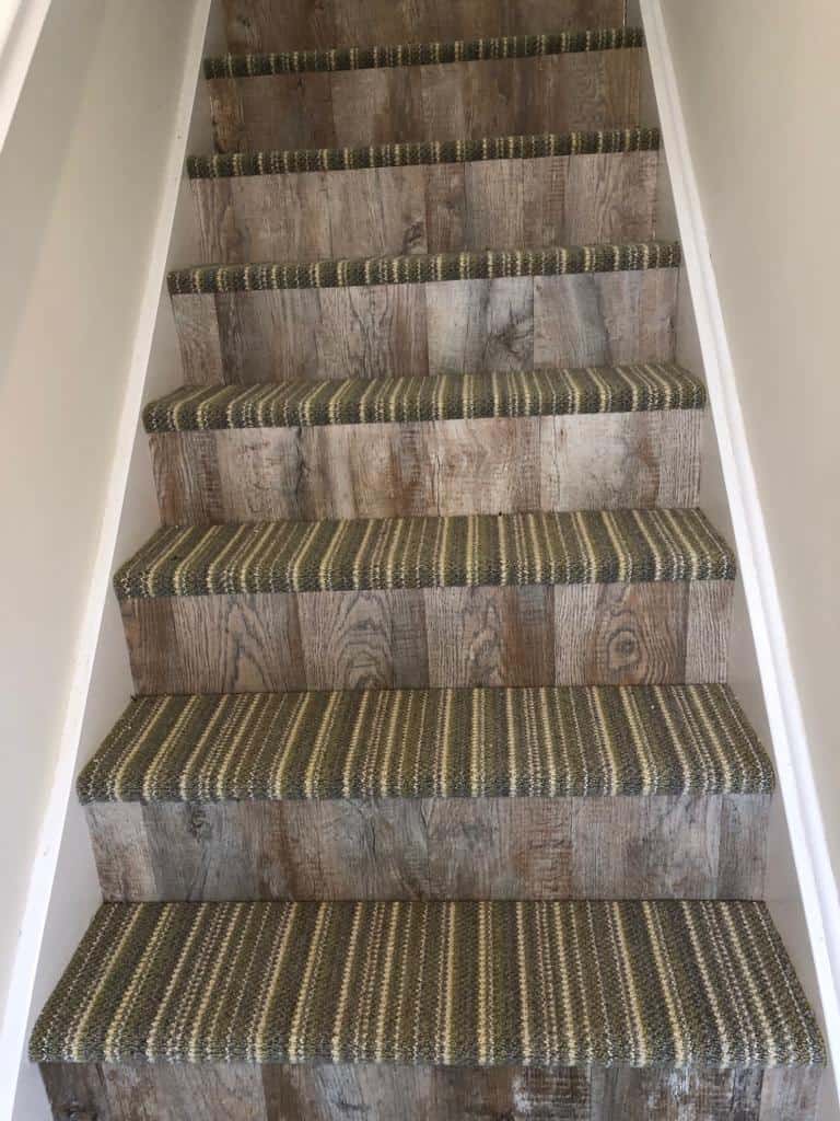 Laminate and carpet on shop stairs