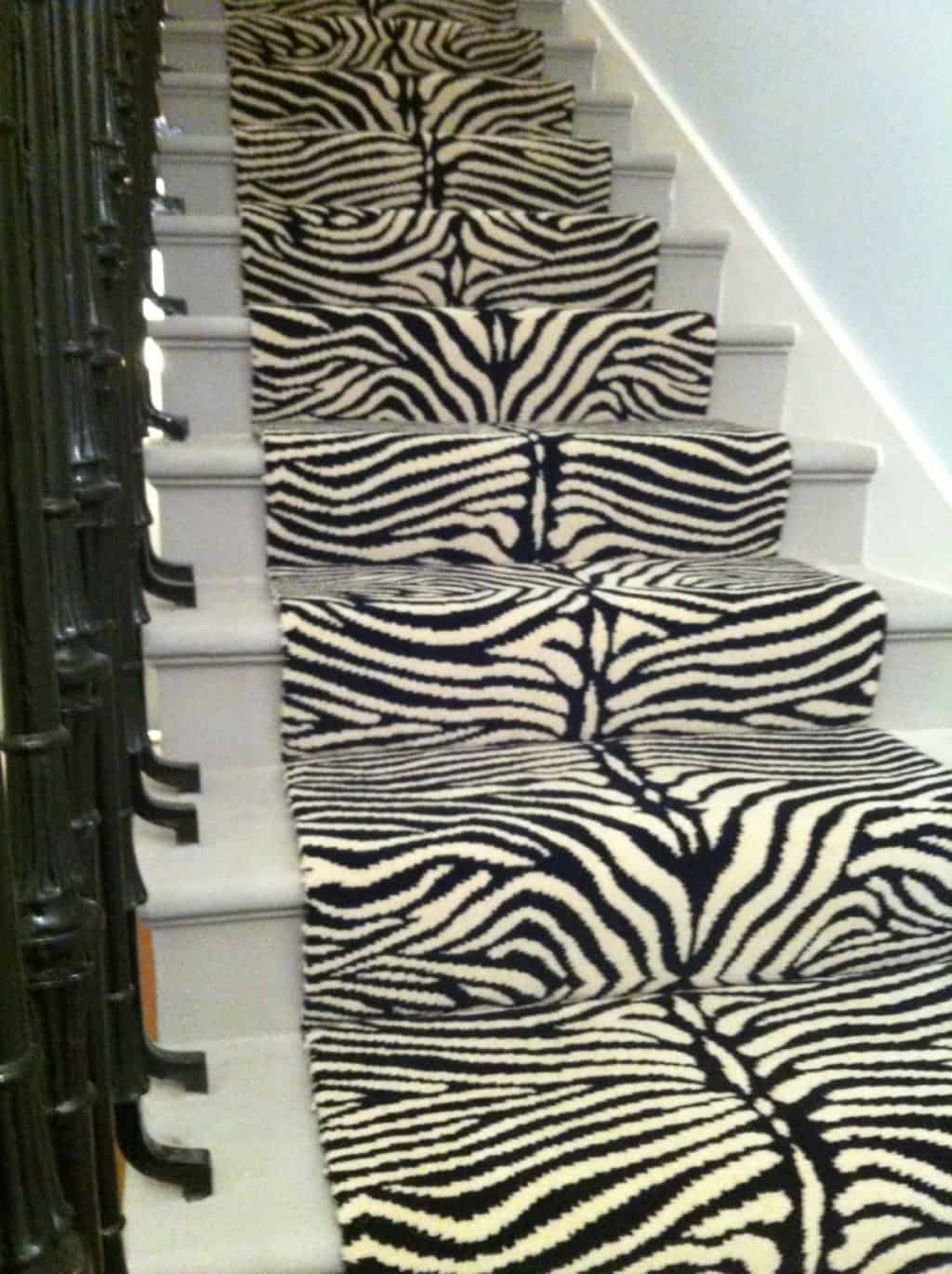 zebra print stair case by alternative flooring